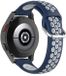 By Qubix Qubix - Geschikt voor Garmin Vivomove 3 / HR / Luxe / Sport / Style / Trend - Siliconen Smartwatch Bandje - 20mm - Donkerblauw + Wit