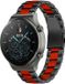 Strap-it Stalen Smartwatch bandje - Geschikt voor Huawei Watch GT 2 Pro - Zwart/Rood