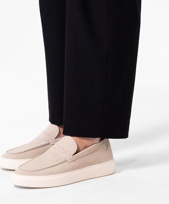 Manfield Heren Suède Loafers - Beige - Maat 42 - Herfst/Winter 2024