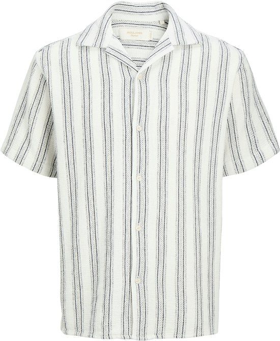 Jack & Jones Plus Size regular gestreept casual overhemd met textuur Plus Size wit