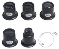 Loupe d'horloger - 3x, 5x, 10x, 15x, 20x - Verre double couche - Plastique
