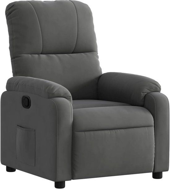 vidaXL Fauteuil verstelbaar microvezelstof donkergrijs