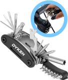 Dyken Multitool Fiets Reparatieset - 20 delige Fietsgereedschap voor Onderweg - Fiets Accessoires - Zwart
