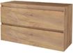 Basic Line Start 46 Badkamermeubelset - 120 x 46 cm - Greeploos - 2 Lades - Wastafelblad - Whisky Oak