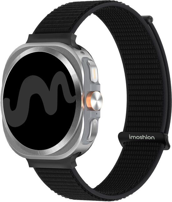 imoshion Nylon bandje - Geschikt voor Samsung Galaxy Watch Ultra 2 (2026) / Ultra (2024/2025) - Zwart