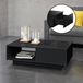en.casa Table basse Biskra avec étagère et tiroir 95x55x31 cm noir