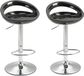HOMCOM Set van 2 barkrukken, in hoogte verstelbaar, 46 x 41 x 76-96 cm | Barstoelen, hoge keukenstoel met rugleuning, voetensteun, 360° draaibaar, ABS en metaal, eetkamer, toonbank