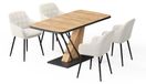 Vicco Fenaro Table de salle à manger, Chêne doré, 120x80cm | avec 4 chaises