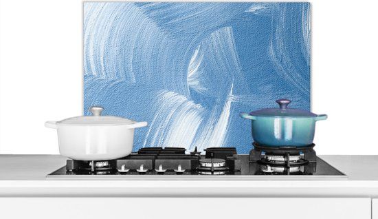 KitchenYeah Spatscherm keuken 70x50 cm - Kookplaat achterwand Acrylverf - Blauw - Design - Muurbeschermer - Spatwand fornuis - Hoogwaardig aluminium