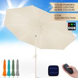 Blumfeldt Ronde Balkon & Tuin Parasol met UV-bescherming, LED-verlichting & Waterdicht