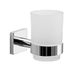 Gedy Manila, badkamer, verchroomd, tandenborstelhouder van roestvrij staal 304, crmall en gesatineerd glas, 15 jaar garantie, R&E-design, afmetingen 9,5 x 6,7 x 11 cm, roestvrij staal, uniek