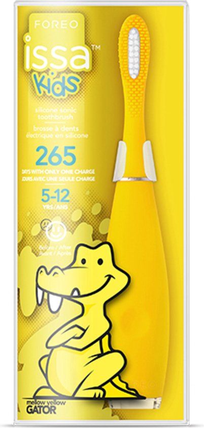 FOREO ISSA kids - Siliconen Sonische Tandenborstel voor Kinderen - Mellow Yellow Gator