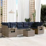 Maison Exclusive - Salon de jardin 8 pcs avec coussins gris résine tressée