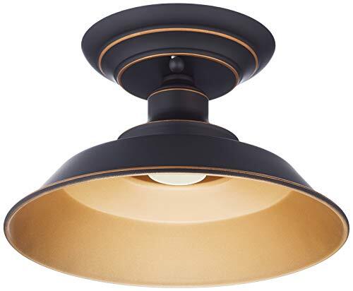 Westinghouse Lighting 63701 Eenvlammige lamp Iron Hill, 22 cm, voor plafondmontage van voor binnen, uitvoering in geolied brons met accenten