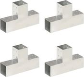 vidaXL Paalverbindingen 4 st t-vorm 81x81 mm gegalvaniseerd metaal