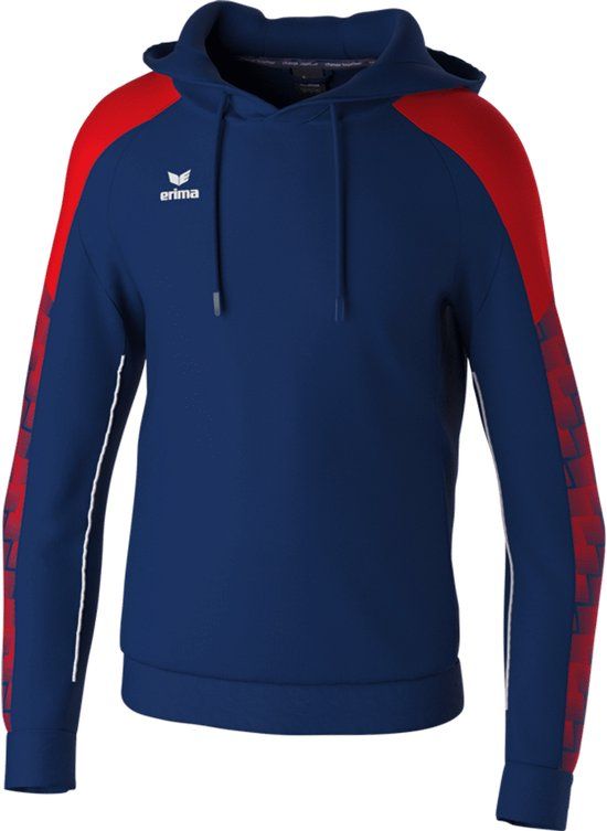 Erima Evo Star Sweatshirt Met Capuchon Heren - Marine / Rood - Maat S