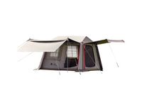 Mobi Garden Tente de camping de fête 5.9 Tente et abri tout-en-un Tente de camping à installation automatique et rapide Marron Camping en famille Camping dans le parc Cadre de support en alliage d'aluminium à ouverture automatique Fenêtre