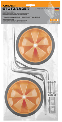 Prometheus Bicycles PROMETHEUS BICYCLES ® Steunwielen Universeel voor 12 tot 18 inch Orange