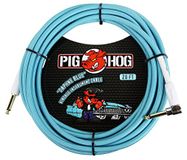 Pig Hog PCH20DBR rechtshoekige 1/4" naar 1/4" Daphne blauwe gitaar instrument kabel, 20 voet