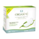 Organyc Nieuwe en verbeterde 100% gecertificeerd biologisch katoen 's nachts vrouwelijke pads, zwaarste stroom, super absorptievermogen, 28 stuks