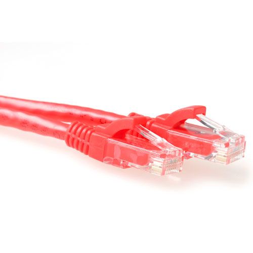 ACT Rode 5 meter U/UTP CAT6A patchkabel snagless met RJ45 connectoren