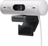Logitech Brio 500 Webcam, Full HD 1080p, Ingebouwde microfoon, Ruisonderdrukking, Privacy-scherm, Wit
