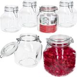 MamboCat Set van 6 inmaakpotten vierkant draaidop PRIMA 2L