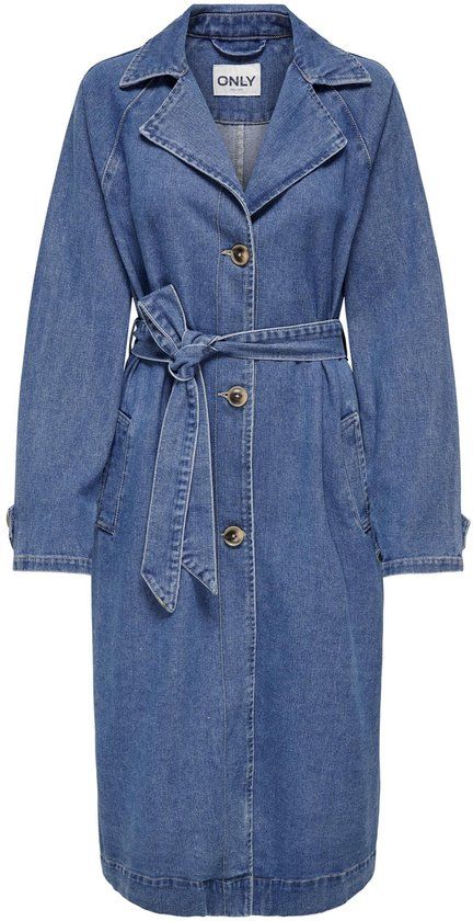 ONLY ONLMALOU Trenchcoat - Medium Blue Denim