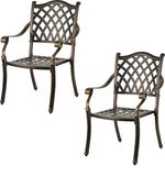 Merkloos Relaxdays Tuinstoel - Set van 2 - Metaal - Zwart-Brons