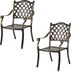 Merkloos Relaxdays Tuinstoel - Set van 2 - Metaal - Zwart-Brons