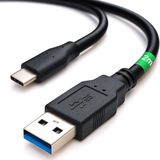 Waytex 11651 kabel USB C 3.1 naar USB A 3.0 stekker 2,00 m kleur zwart