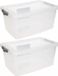 Merkloos Hega Hogar Opbergbox - 3x - transparant - 4 liter - 29 x 19 x 13 cm - kunststof