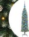vidaXL Kunstmatige slanke kerstboom Groen en Wit 120 cm