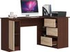 BDW bureau d'angle droit, 3 tiroirs, 4 étagères, Venga / Chêne Sonoma