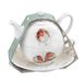 Portmeirion Home & Gifts Wrendale Eenpersoonsthee met schotel (rood) van Engels porselein, meerkleurig, 16,5 x 16,5 x 15 cm