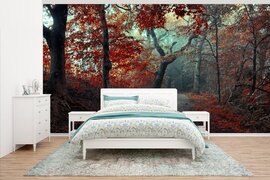 Nr1Wallpaper Behang - Fotobehang Bospad - Bomen - Herfst - Breedte 395 cm x hoogte 220 cm