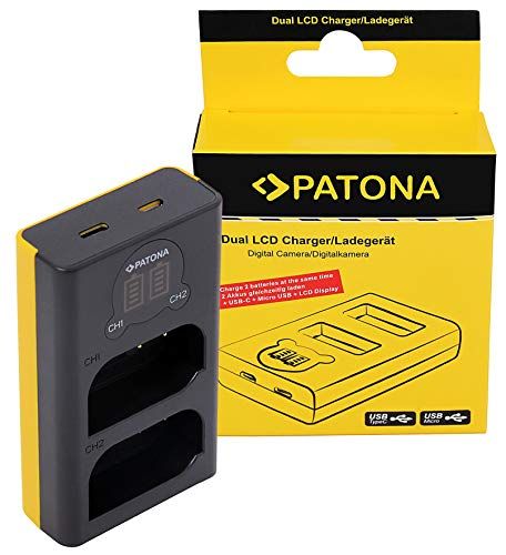 Patona Dual LCD Charger for DMW-BLK22 Battery compatible with Panasonic DC-S5 G9 GH5 GH5S