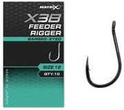 Matrix X3B Feeder Rigger Eyed-Barbed Haken - Maat 12 (10 stuks)