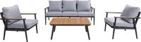 AXI Bibi 4-delige Loungeset - Antraciet/Teak - 5 Personen