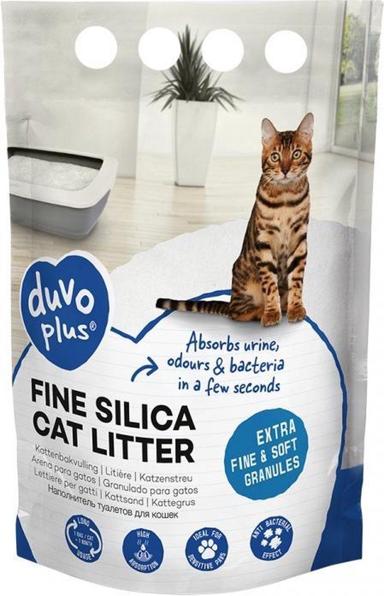 Duvo+ Premium fijne silica kattenbakvulling - 5L - 2kg