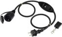 Sygonix SY-6728134 Stroom Verlengkabel 16 A Zwart 1 m H07RN-F 3G 1,5 mm² Incl. aan/uitschakelaar, Geschikt voor buiten