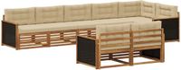 vidaXL Bank loungeset 8 zitplekken Acacia hout Natuurlijk en beige