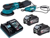 Makita BO 002 CGU201 accu-excentrische schuurmachine 40 V max. 150 mm 5,0 mm slag Brushless + 2x accu 4,0 Ah + oplader