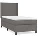 vidaXL Boxspringbed met matras, kunstleer, grijs, 90x200 cm