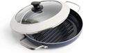 Blue Diamond Grillpan 28cm met glazen deksel - blauw - anti-aanbak - PFAS-vrij
