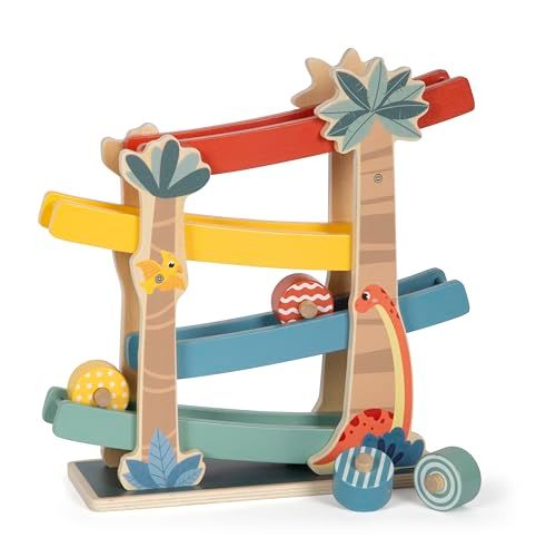small foot knikkerbaan "Dino", gemaakt van FSC® 100% gecertificeerd hout, voor kinderen vanaf 18 maanden, 12614