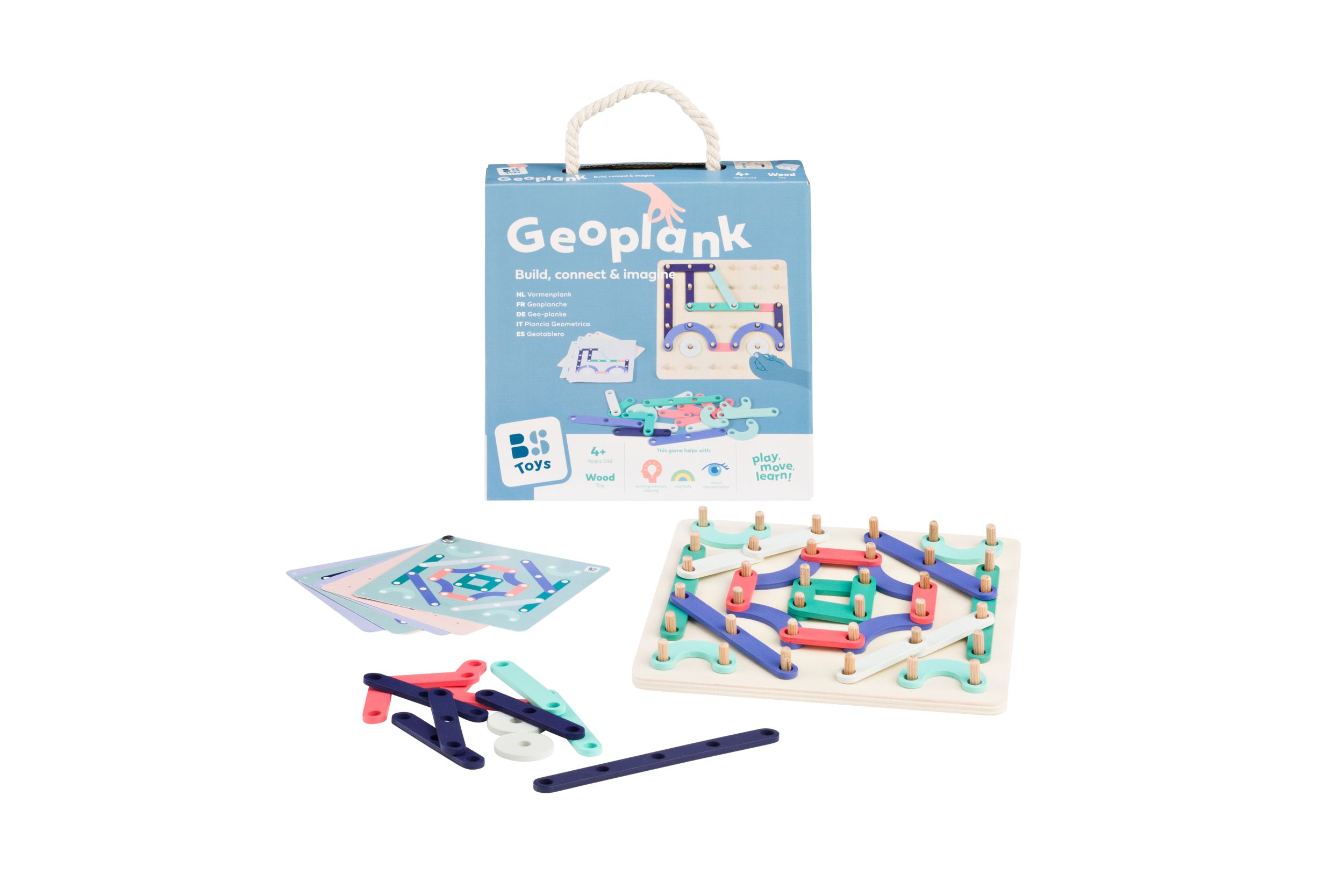 BS Toys Geoplank GA529 – Houten Educatief Spel met Patronen & Vormen