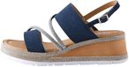 Next - Dames - Leren sportsandalen met glitterdetail, sleehak en open hiel - Blauw