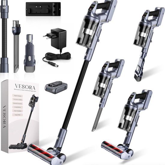 Vesora 3 in 1 Steelstofzuiger met Extra Accu - BASIC