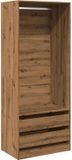 vidaXL Kledingkast 80x50x200 cm bewerkt hout artisanaal eikenkleur